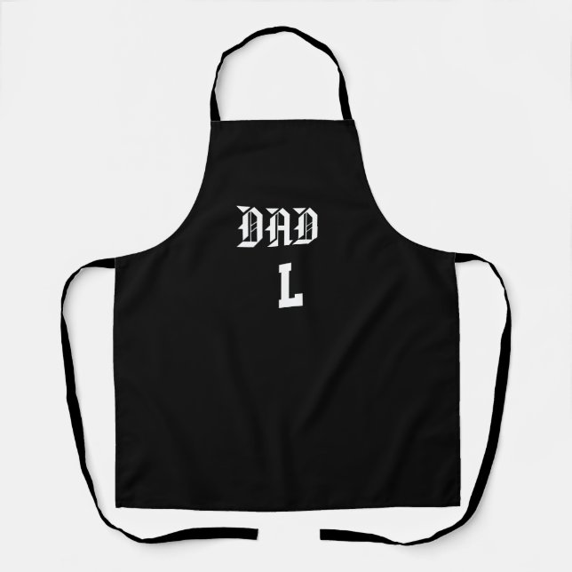Custom Black Kitchen Apron - Dad (Front)
