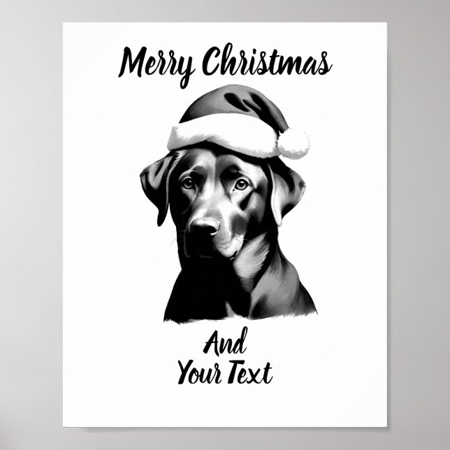 Custom Black Lab Christmas Poster Instant Download (Front)