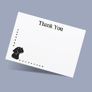 Custom Black Lab Cute Dog Flat Thank You Note Card