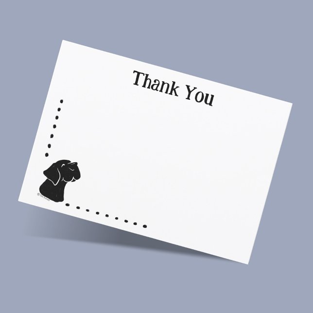 Custom Black Lab Cute Dog Flat Thank You Note Card (Creator Uploaded)