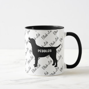 CUSTOM Black Lab Dog Silhouette Mug