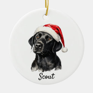 Custom Black Labrador Ceramic Ornament