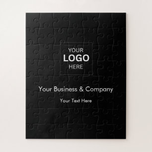 Custom Black Luxury Business Logo Template Jigsaw Puzzle