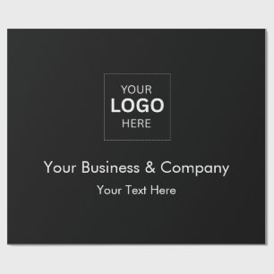Custom Black Luxury Business Logo Template Wrapping Paper