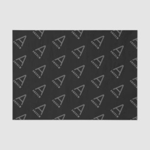 Custom Black Modern Monogram Tissue Paper