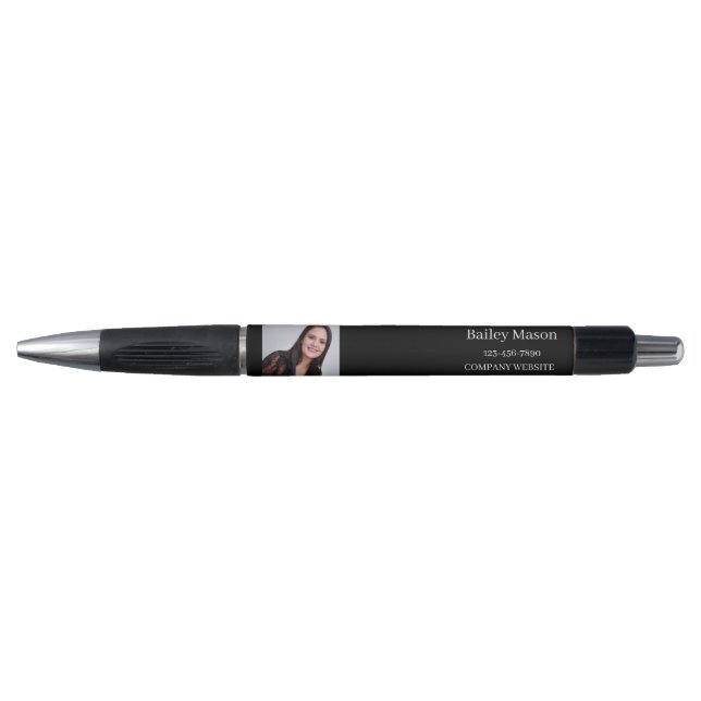 Custom Black Photo Name Ink Pen (Front)