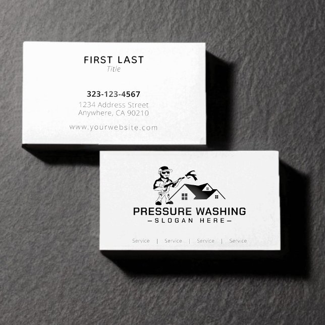 Custom Black Pressure Washing White Business Cards (Creator Uploaded)