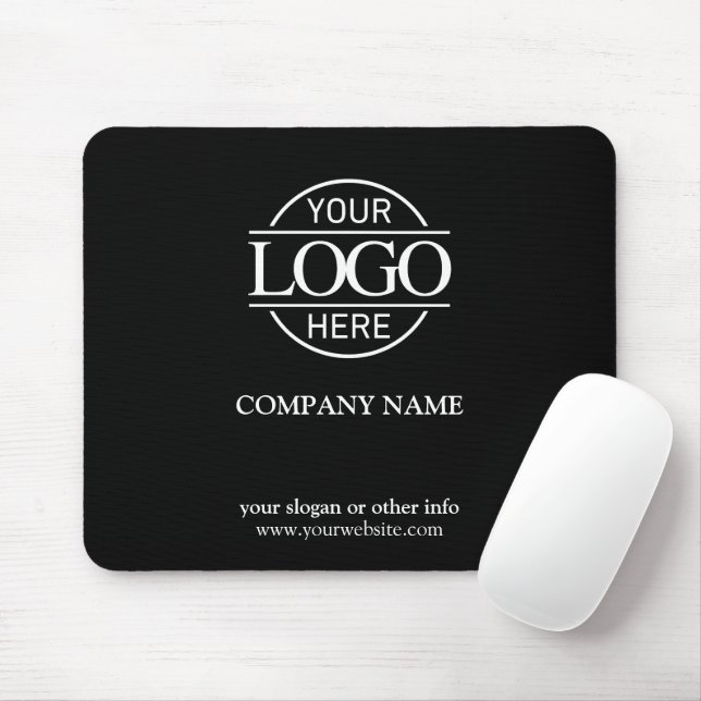 Custom Black Promotional Company Business Logo Mouse Pad (With Mouse)