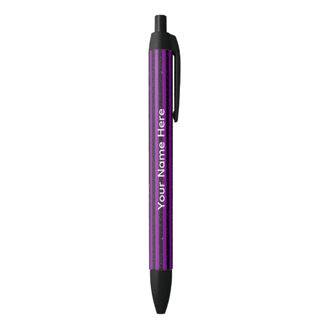 Custom Black & Purple Striped Ink Pen (Bottom (Vertical))