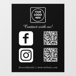 Custom Black QR Code   Instagram Facebook Display