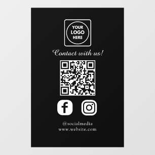 Custom Black QR Code   Social Media Display