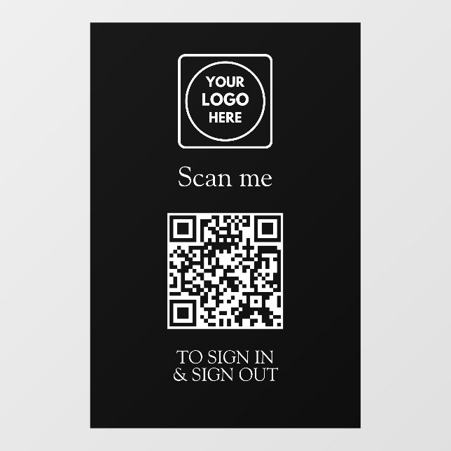 Custom Black QR Sign-In | Visitor & Employee  (Sheet)
