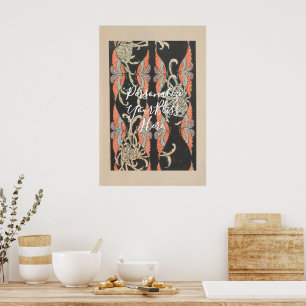 CUSTOM Black & Red Butterfly Kaleidoscope Art  Poster