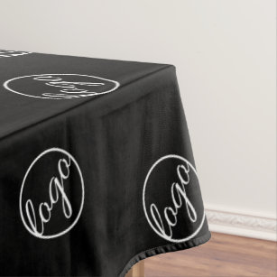 Custom Black Restaurant Trade Show Logo Business Tablecloth