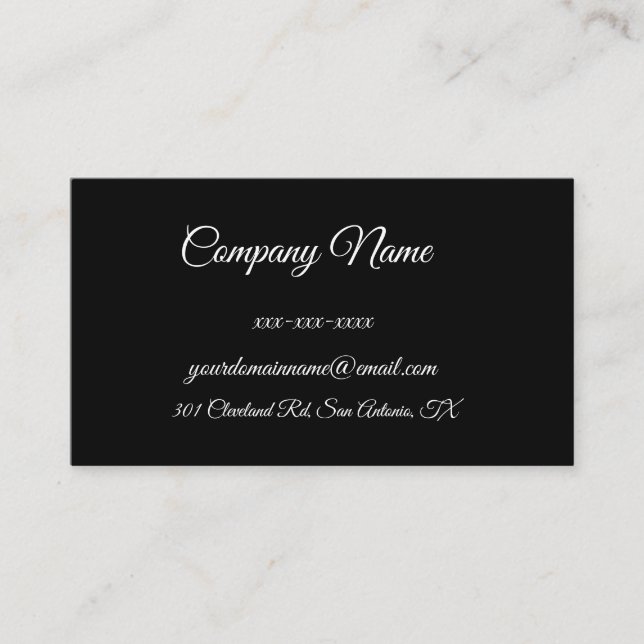 Custom Black Simple Business Card (Front)