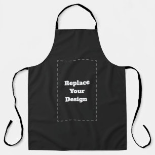Custom black simple Design Add Photo or Text Apron