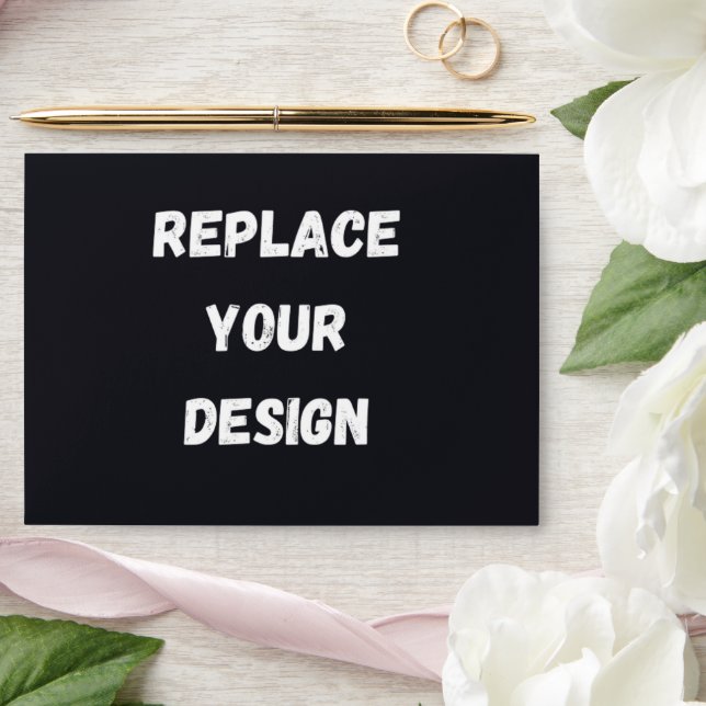 Custom black simple Design Add Photo or Text Envelope (Wedding)
