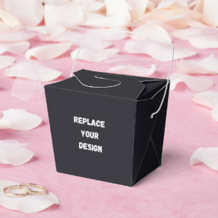 Custom black simple Design Add Photo or Text Favour Box