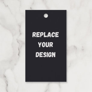 Custom black simple Design Add Photo or Text Gift Tags