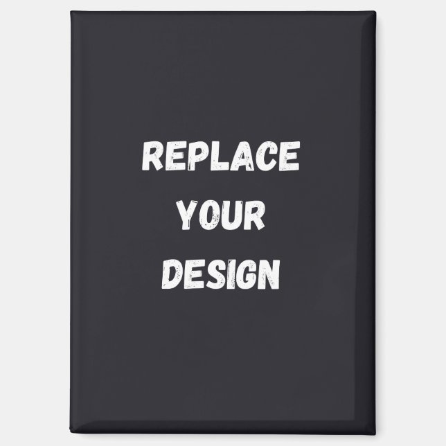 Custom black simple Design Add Photo or Text Magnet (Front)