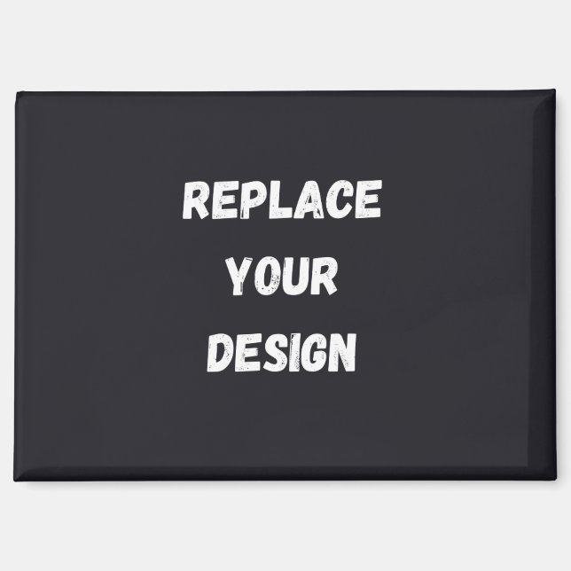 Custom black simple Design Add Photo or Text Magnet (Front)