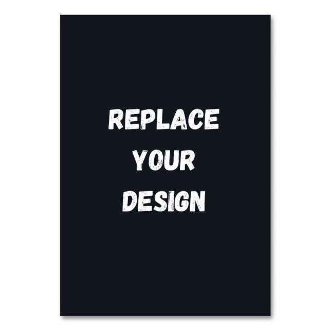 Custom black simple Design Add Photo or Text Table Number (Front)