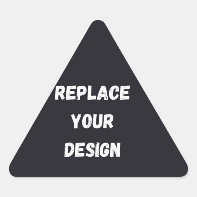 Custom black simple Design Add Photo or Text Triangle Sticker (Front)