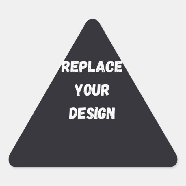 Custom black simple Design Add Photo or Text Triangle Sticker (Front)