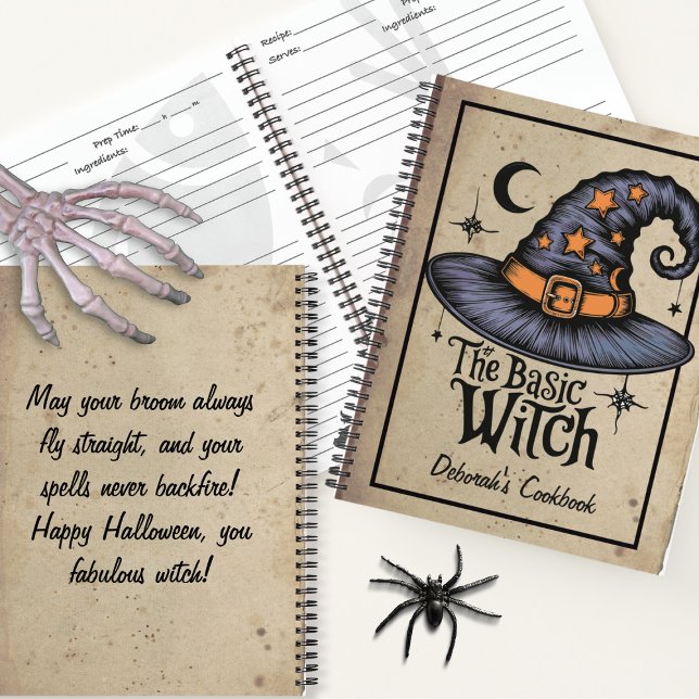 Custom Black Spooky Fright Script Halloween Witch Notebook (Creator Uploaded)