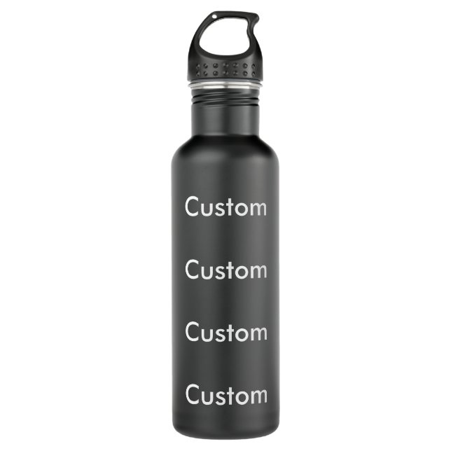 Custom BLACK Stainless Steel 24oz Water Bottle (Front)
