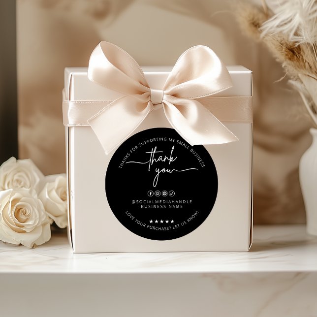 Custom Black Sticker Thank You Label Packaging (Custom Black Sticker Thank You Label Packaging)