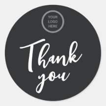 Custom Black Thank You Script Font Envelope Seals
