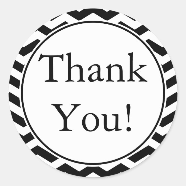Custom Black Thank You Stickers and Favour Labels (Front)