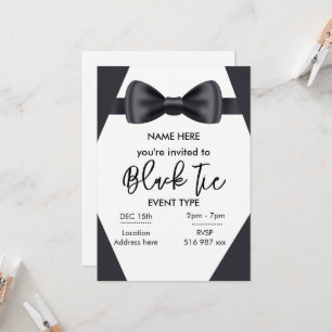 Custom black tie invitation