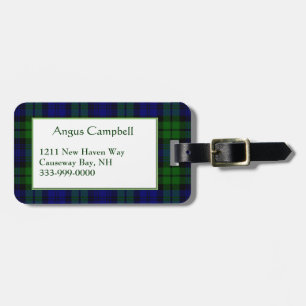 Custom Black Watch Tartan Plaid Luggage Tag