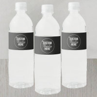 Custom Black Water Bottle Labels For Business
