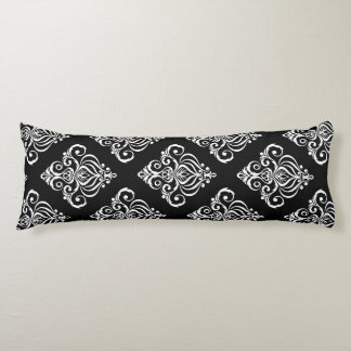 Custom Black & White Damask Pattern Body Cushion