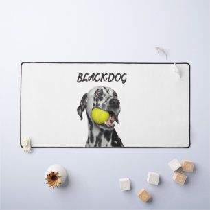 Custom Black & White Dog Throw pillow Desk Mat