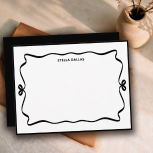 Custom Black/White Doodle Frame Simple Personalise Card