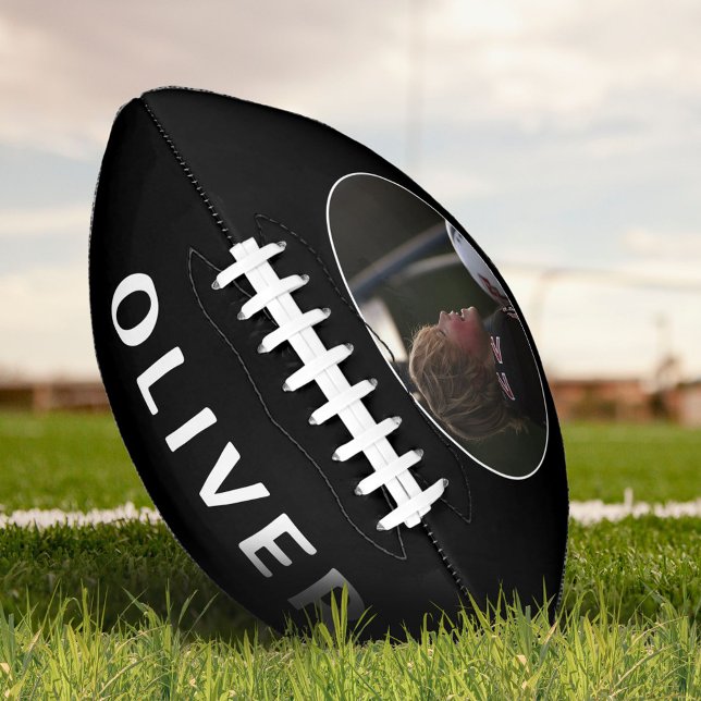 Custom Black & White Football with Name and Photo (Creator Uploaded)
