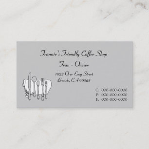 Custom Black White Grey Silverware Business Card