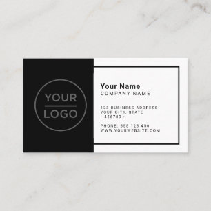 Custom black white modern minimalist any color bus business card