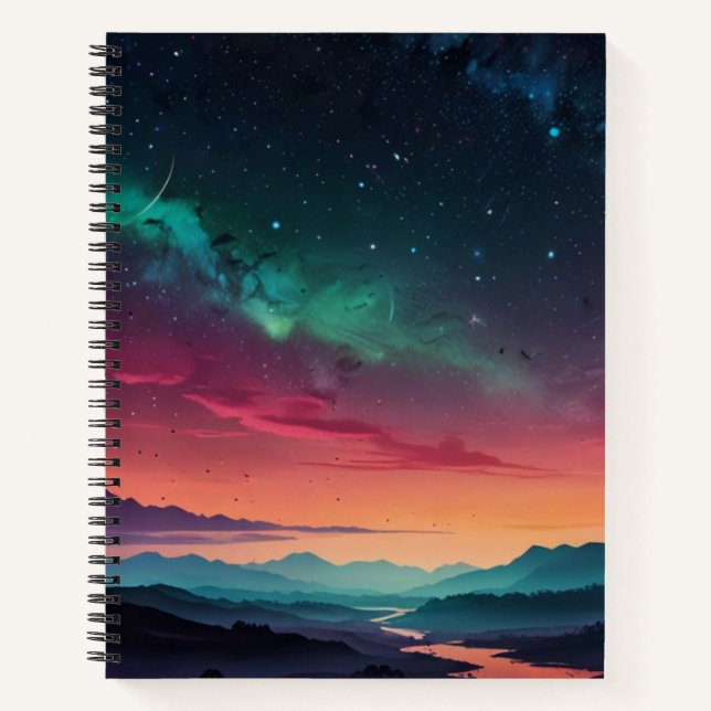 Custom Black & White Monogram Sketchbook Notebook (Front)