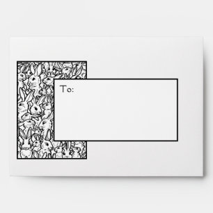 Custom Black & White Rabbit Drawings Modern Bunny Envelope