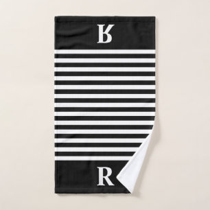 Custom Black/White Stripes Hand Towel