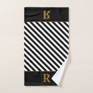 Custom Black/White Stripes Hand Towel