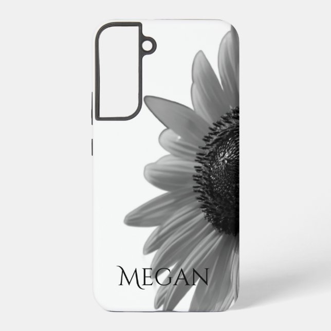 Custom Black & White Sunflower Samsung Galaxy Case (Back)