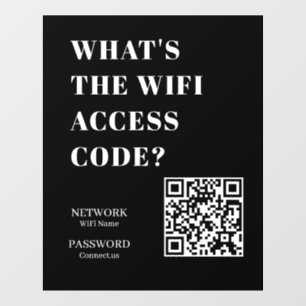 Custom Black WiFi QR Network Password Display