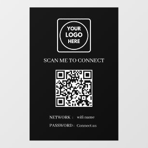 Custom Black WiFi QR Scan to Connect Display