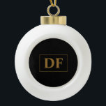 Custom Black With Gold Initials Ceramic Ball Christmas Ornament<br><div class="desc">Add a touch of personalised elegance to your holiday decor with this "Custom Black With Gold Initials Christmas Ornament". This ornament features a black design with gold initials, making it a standout piece on your tree. Customise it with your initials or those of a loved one, creating a cherished keepsake...</div>